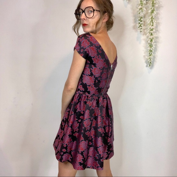 TRUE DECADENCE brocade fit & flare dress Regencycore 1854 - Picture 2 of 10